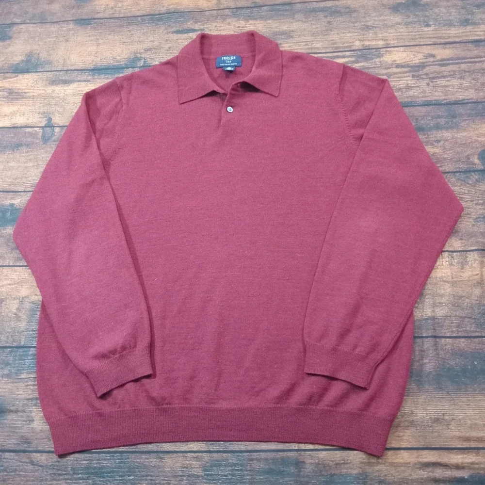 Brooks Brothers 100% Merino Wool‎ Vintage Pullover Men's XL Maroon